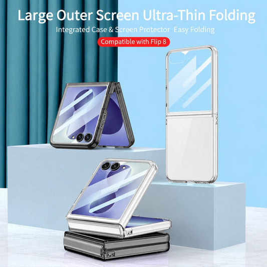 For Galaxy Z Flip8 5G GKK Integrated Large Window PC Phone Case(Transparent)
