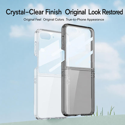 For Galaxy Z Flip8 5G GKK Integrated Large Window PC Phone Case(Transparent Black)