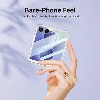For Galaxy Z Flip8 5G GKK Integrated Large Window PC Phone Case(Transparent Black)