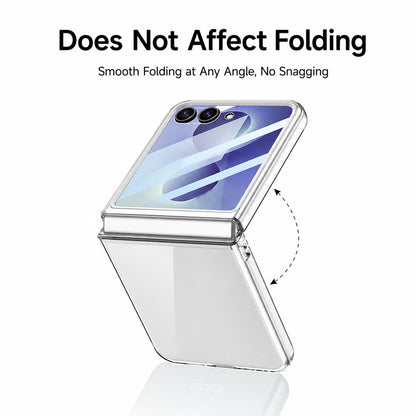 For Galaxy Z Flip8 5G GKK Integrated Large Window PC Phone Case(Transparent Black)