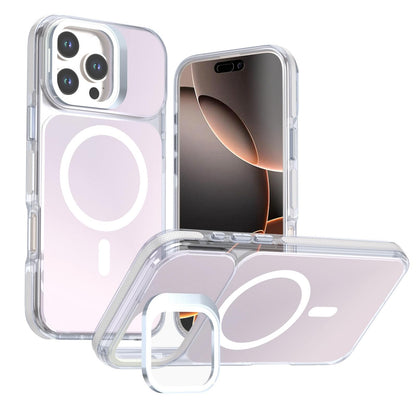 For iPhone 16 Pro Max Chameleon Gen2 Lens Cover Kickstand Magnetic Phone Case - White - EDA010044501A