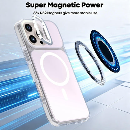 For iPhone 16 Pro Max Chameleon Gen2 Lens Cover Kickstand Magnetic Phone Case - White - EDA010044501A