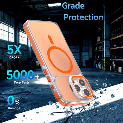For iPhone 16 Pro Max Chameleon Gen2 Lens Cover Kickstand Magnetic Phone Case - Orange - EDA010044501B