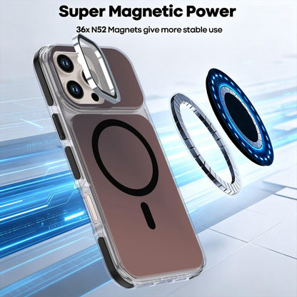 For iPhone 16 Pro Max Chameleon Gen2 Lens Cover Kickstand Magnetic Phone Case - Black - EDA010044501C