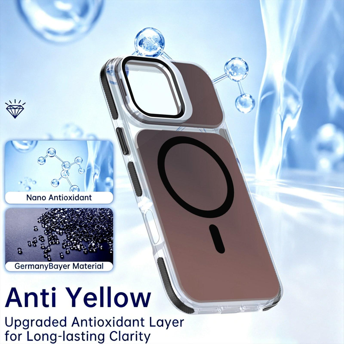 For iPhone 16 Pro Max Chameleon Gen2 Lens Cover Kickstand Magnetic Phone Case - Black - EDA010044501C