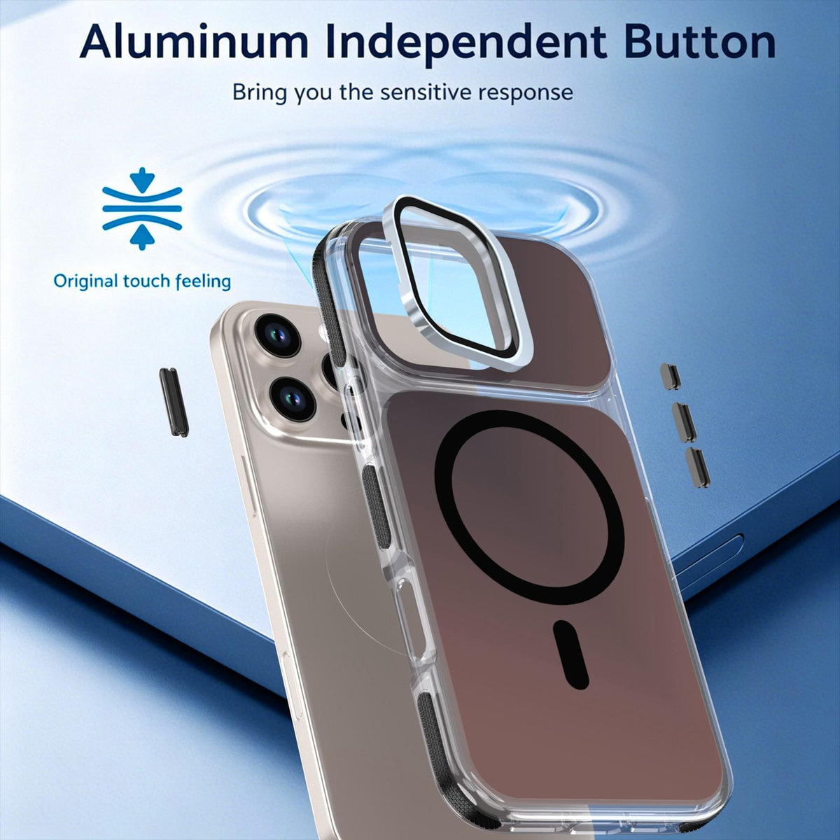 For iPhone 16 Pro Max Chameleon Gen2 Lens Cover Kickstand Magnetic Phone Case - Black - EDA010044501C