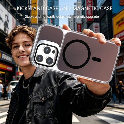 For iPhone 16 Pro Max Chameleon Gen2 Lens Cover Kickstand Magnetic Phone Case - Black - EDA010044501C