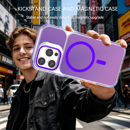 For iPhone 16 Pro Max Chameleon Gen2 Lens Cover Kickstand Magnetic Phone Case - Purple - EDA010044501D