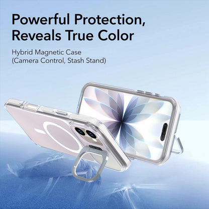 For iPhone 16 Plus Chameleon Gen2 Lens Cover Kickstand Magnetic Phone Case - White - EDA010044503A