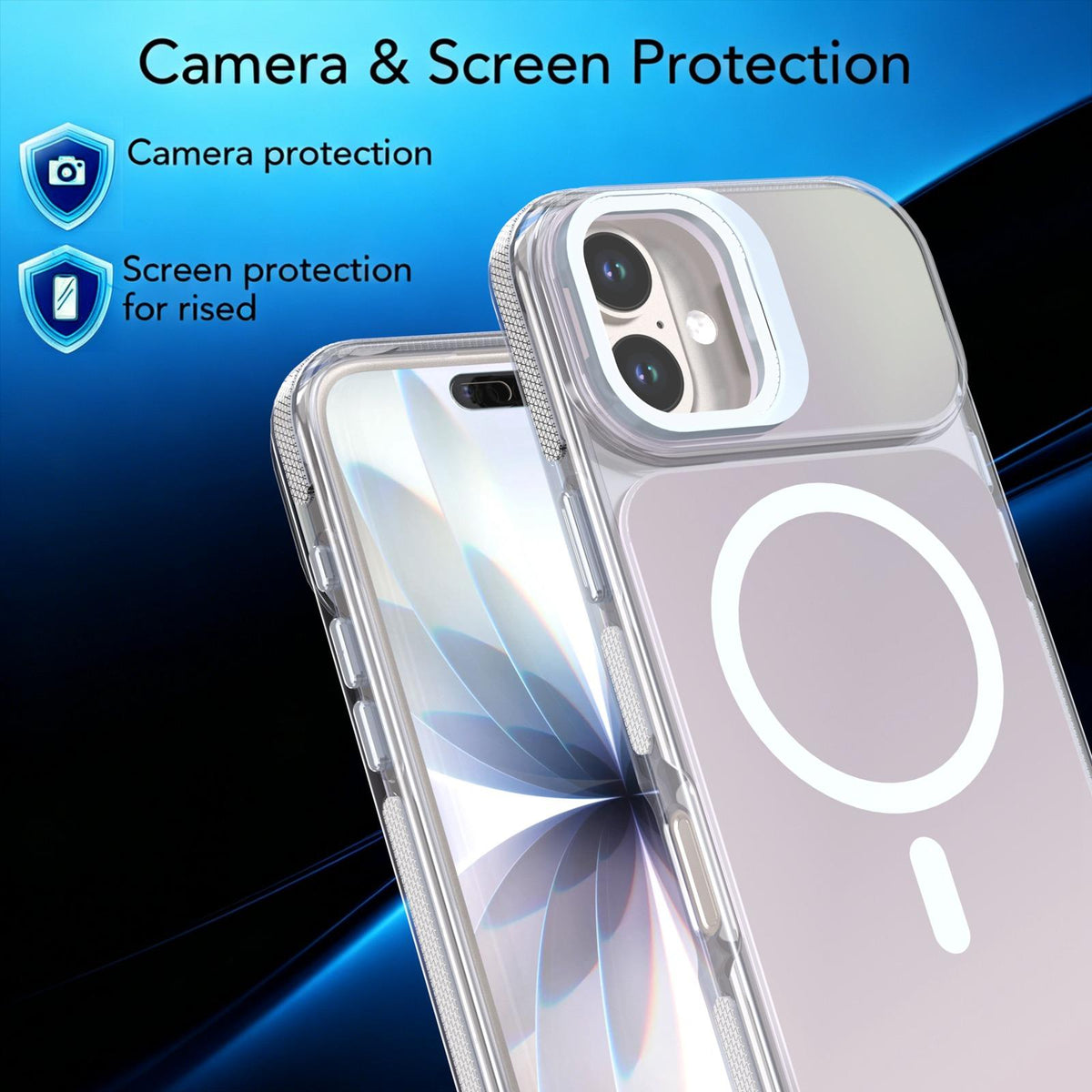 For iPhone 16 Plus Chameleon Gen2 Lens Cover Kickstand Magnetic Phone Case - White - EDA010044503A