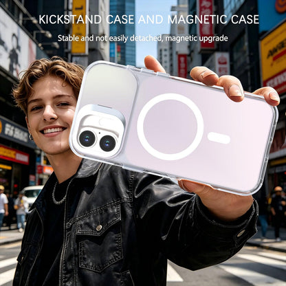 For iPhone 16 Plus Chameleon Gen2 Lens Cover Kickstand Magnetic Phone Case - White - EDA010044503A
