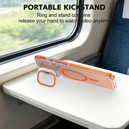 For iPhone 16 Plus Chameleon Gen2 Lens Cover Kickstand Magnetic Phone Case - Orange - EDA010044503B