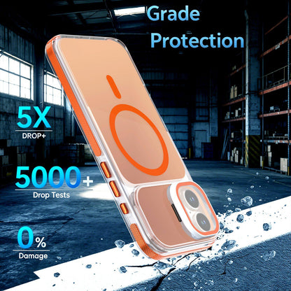 For iPhone 16 Plus Chameleon Gen2 Lens Cover Kickstand Magnetic Phone Case - Orange - EDA010044503B