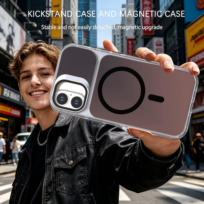 For iPhone 16 Plus Chameleon Gen2 Lens Cover Kickstand Magnetic Phone Case - Black - EDA010044503C