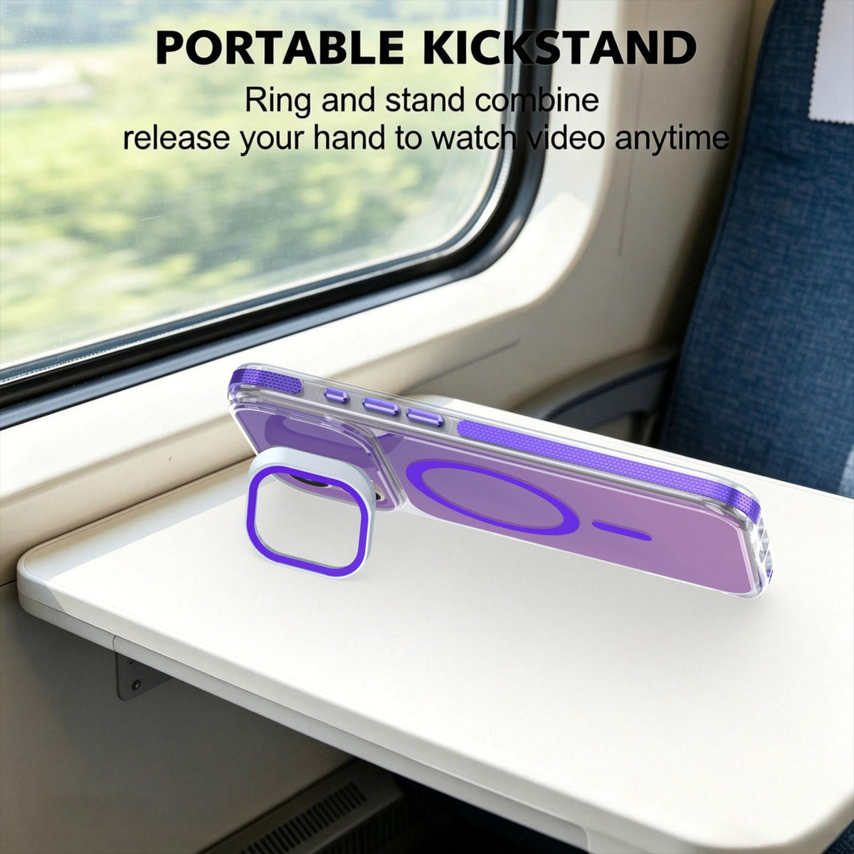 For iPhone 16 Plus Chameleon Gen2 Lens Cover Kickstand Magnetic Phone Case - Purple - EDA010044503D