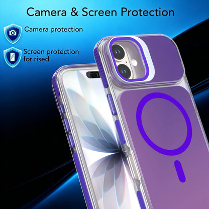 For iPhone 16 Plus Chameleon Gen2 Lens Cover Kickstand Magnetic Phone Case - Purple - EDA010044503D