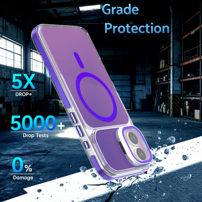 For iPhone 16 Plus Chameleon Gen2 Lens Cover Kickstand Magnetic Phone Case - Purple - EDA010044503D