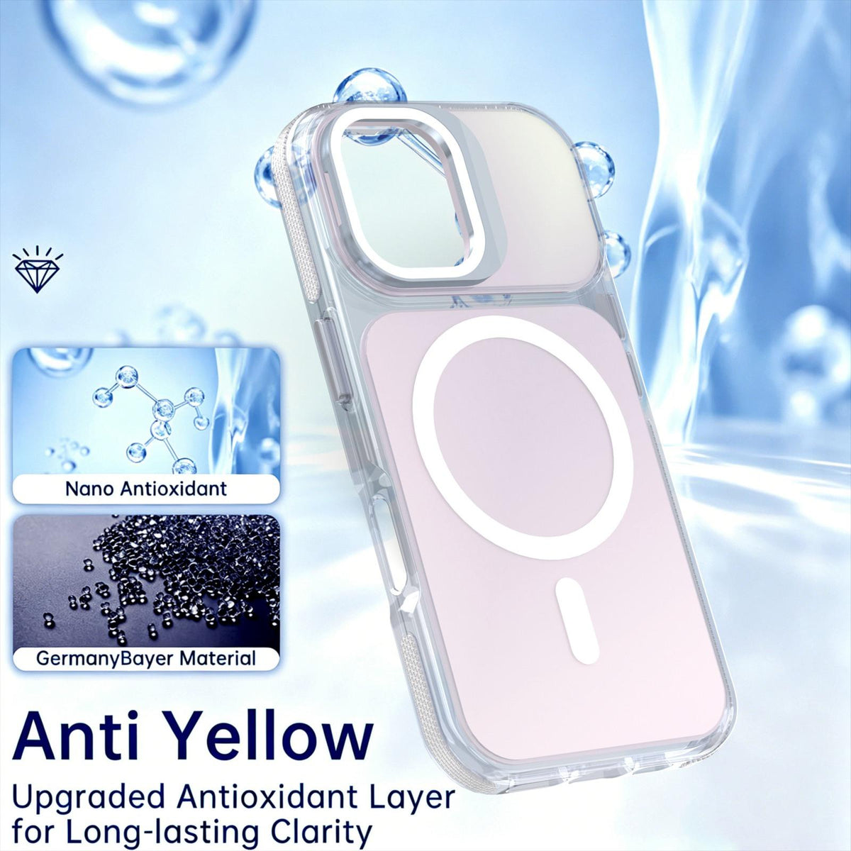 For iPhone 16 Chameleon Gen2 Lens Cover Kickstand Magnetic Phone Case - White - EDA010044504A
