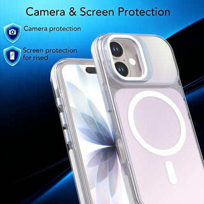 For iPhone 16 Chameleon Gen2 Lens Cover Kickstand Magnetic Phone Case - White - EDA010044504A