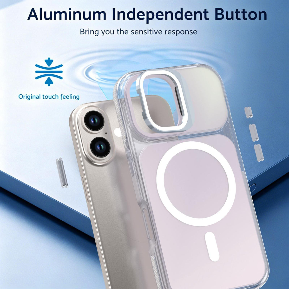 For iPhone 16 Chameleon Gen2 Lens Cover Kickstand Magnetic Phone Case - White - EDA010044504A