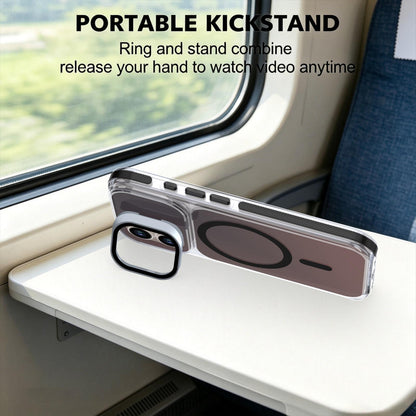 For iPhone 16 Chameleon Gen2 Lens Cover Kickstand Magnetic Phone Case - Black - EDA010044504C