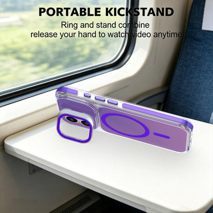 For iPhone 16 Chameleon Gen2 Lens Cover Kickstand Magnetic Phone Case - Purple - EDA010044504D