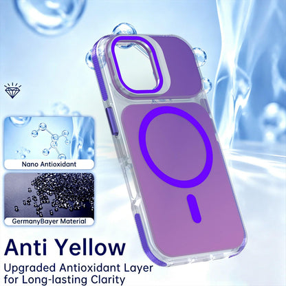 For iPhone 16 Chameleon Gen2 Lens Cover Kickstand Magnetic Phone Case - Purple - EDA010044504D