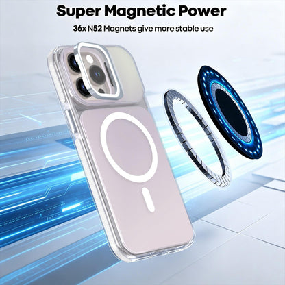 For iPhone 14 Pro Max Chameleon Gen2 Lens Cover Kickstand Magnetic Phone Case - White - EDA010044511A