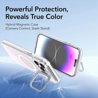 For iPhone 14 Pro Max Chameleon Gen2 Lens Cover Kickstand Magnetic Phone Case - White - EDA010044511A