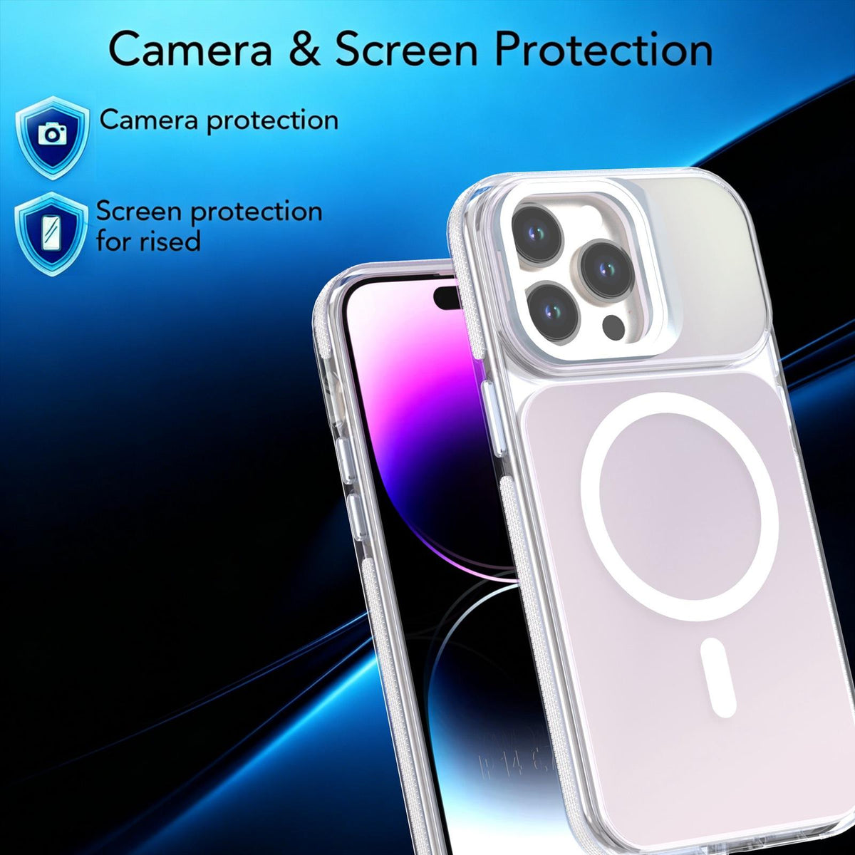 For iPhone 14 Pro Max Chameleon Gen2 Lens Cover Kickstand Magnetic Phone Case - White - EDA010044511A