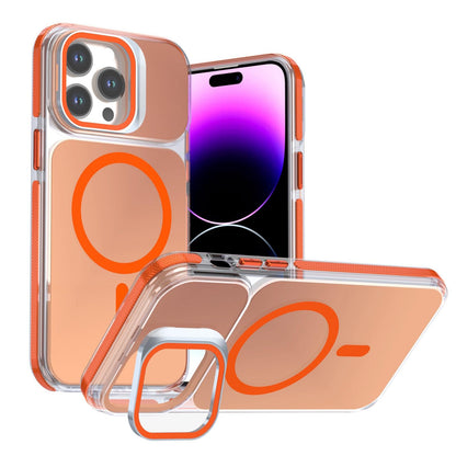 For iPhone 14 Pro Max Chameleon Gen2 Lens Cover Kickstand Magnetic Phone Case - Orange - EDA010044511B