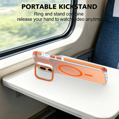 For iPhone 14 Pro Max Chameleon Gen2 Lens Cover Kickstand Magnetic Phone Case - Orange - EDA010044511B