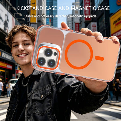For iPhone 14 Pro Max Chameleon Gen2 Lens Cover Kickstand Magnetic Phone Case - Orange - EDA010044511B