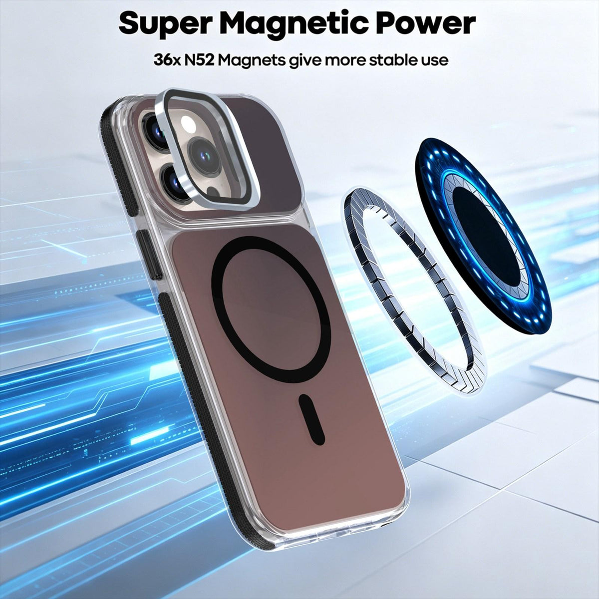 For iPhone 14 Pro Max Chameleon Gen2 Lens Cover Kickstand Magnetic Phone Case - Black - EDA010044511C