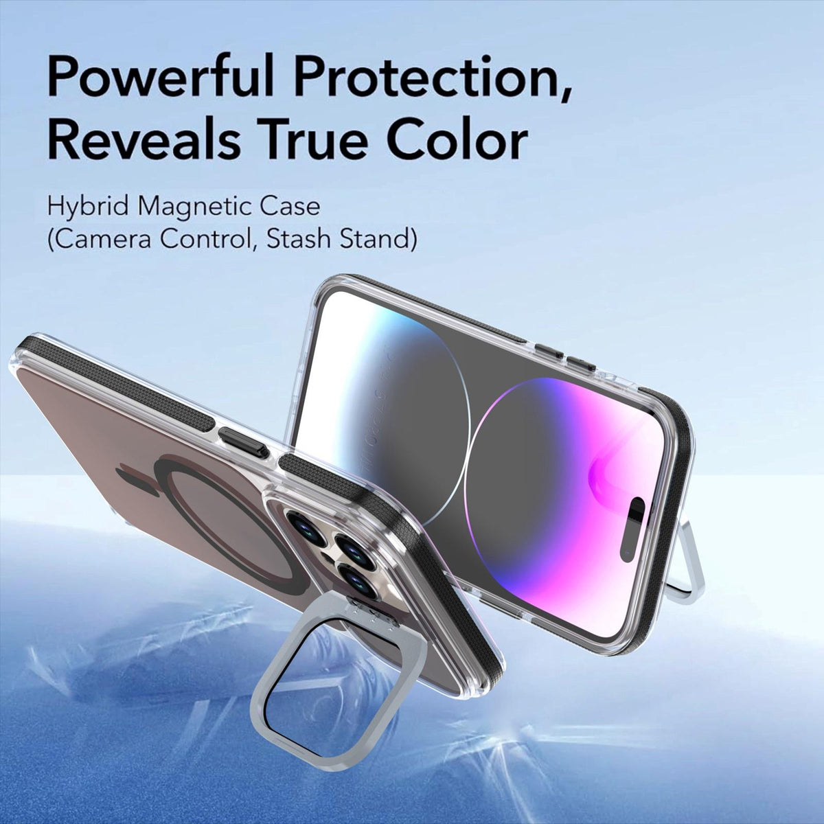 For iPhone 14 Pro Max Chameleon Gen2 Lens Cover Kickstand Magnetic Phone Case - Black - EDA010044511C