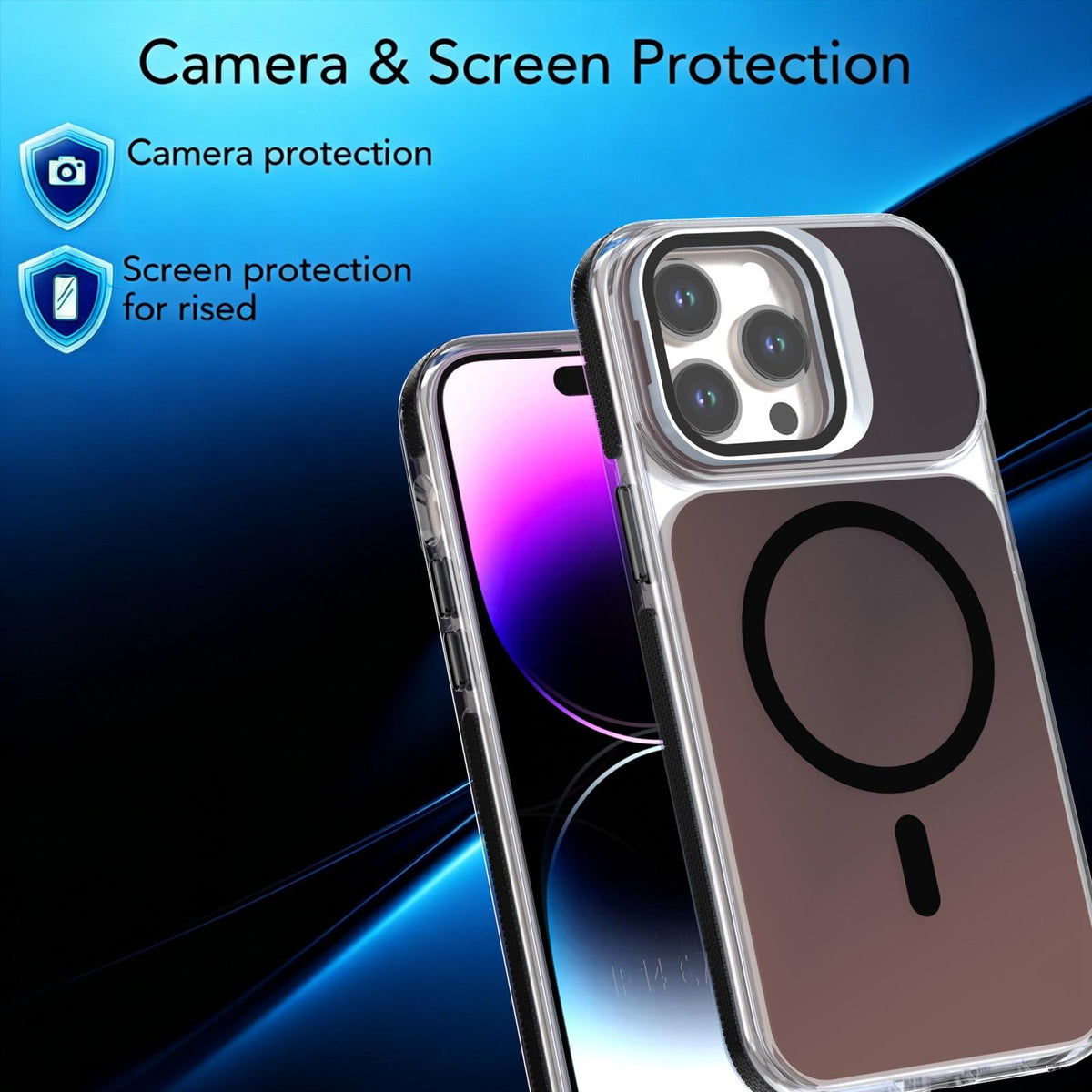 For iPhone 14 Pro Max Chameleon Gen2 Lens Cover Kickstand Magnetic Phone Case - Black - EDA010044511C