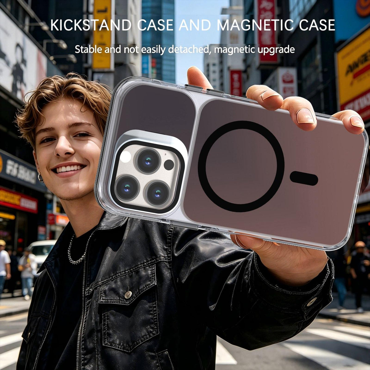 For iPhone 14 Pro Max Chameleon Gen2 Lens Cover Kickstand Magnetic Phone Case - Black - EDA010044511C