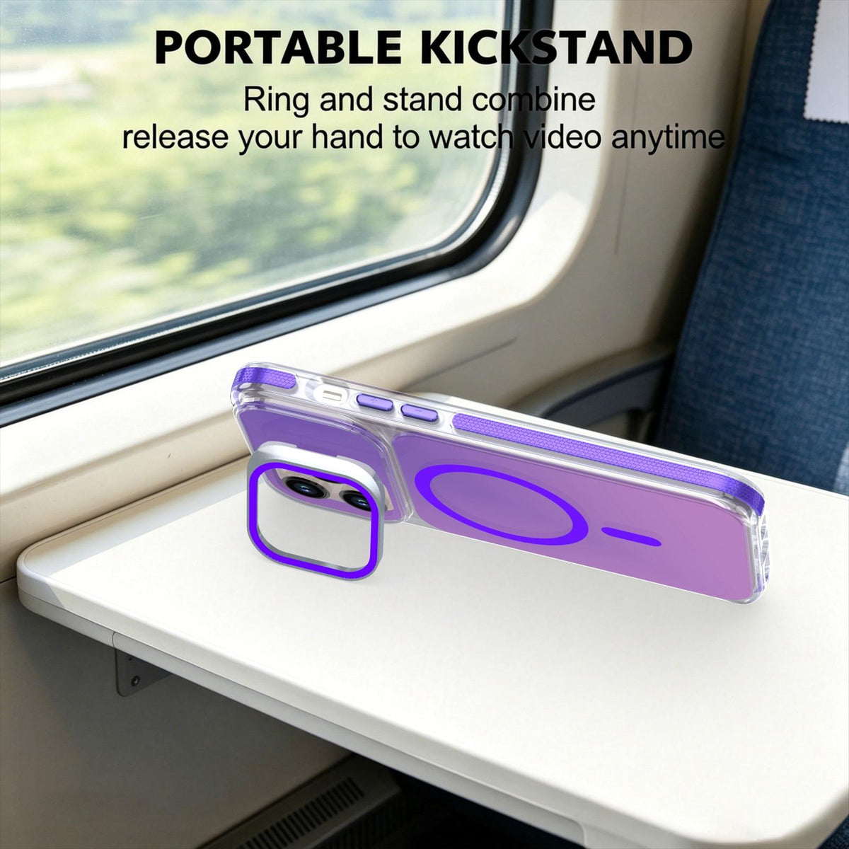 For iPhone 14 Pro Max Chameleon Gen2 Lens Cover Kickstand Magnetic Phone Case - Purple - EDA010044511D