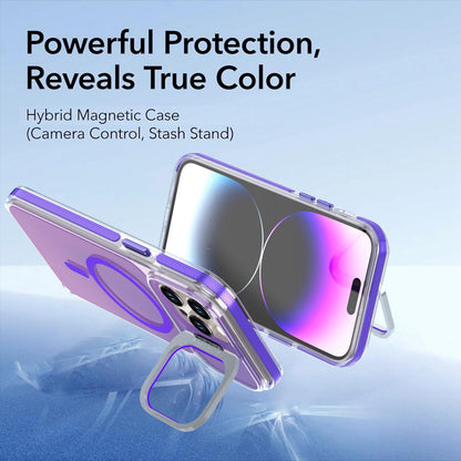 For iPhone 14 Pro Max Chameleon Gen2 Lens Cover Kickstand Magnetic Phone Case - Purple - EDA010044511D