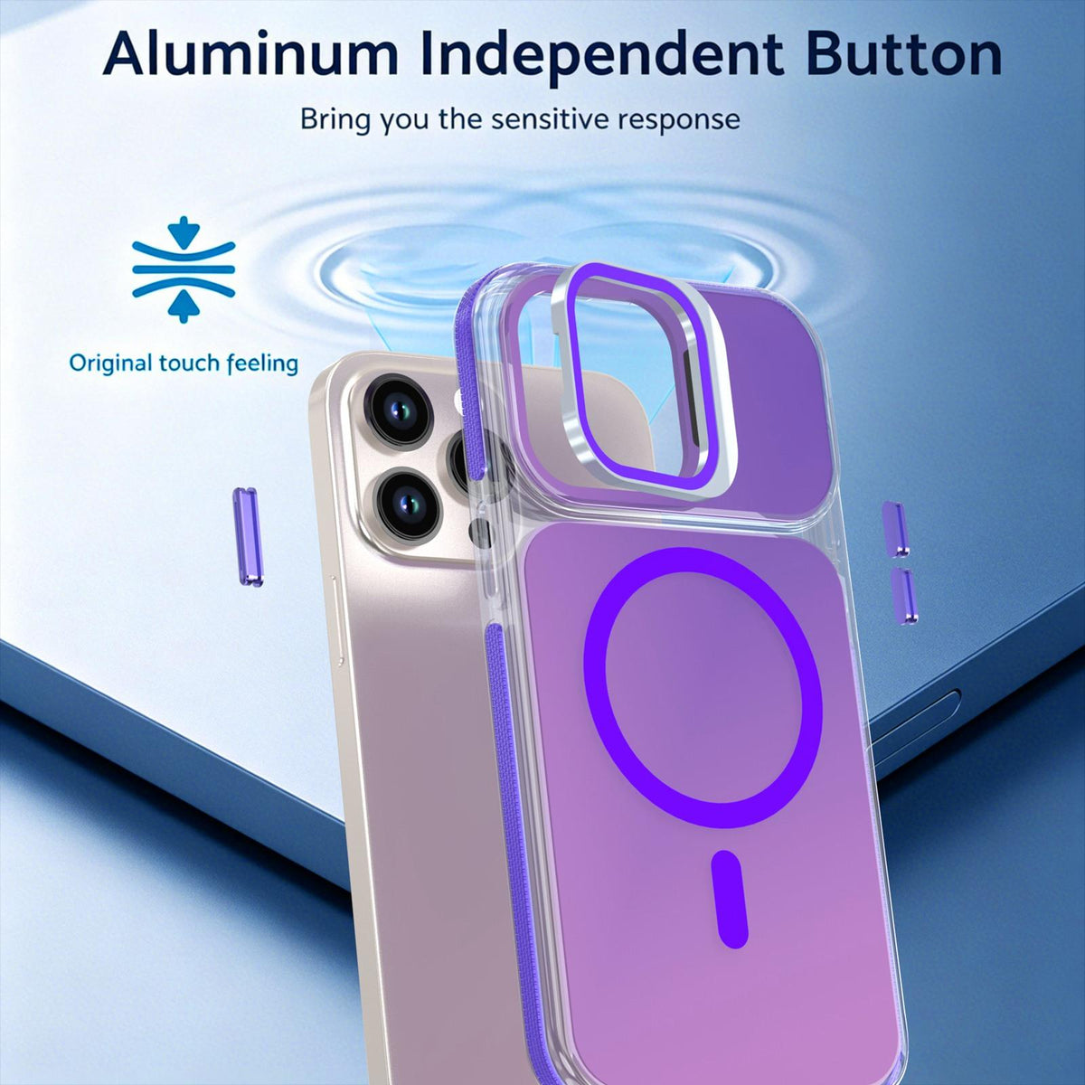For iPhone 14 Pro Max Chameleon Gen2 Lens Cover Kickstand Magnetic Phone Case - Purple - EDA010044511D