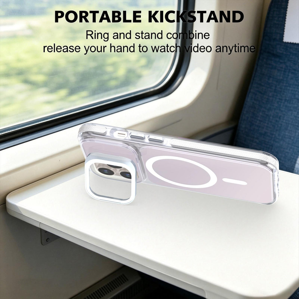 For iPhone 13 Pro Chameleon Gen2 Lens Cover Kickstand Magnetic Phone Case - White - EDA010044513A