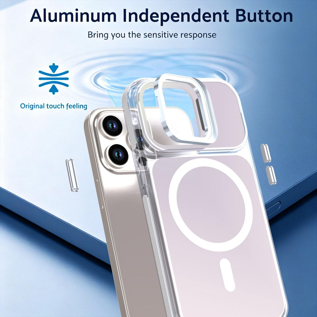 For iPhone 13 Pro Chameleon Gen2 Lens Cover Kickstand Magnetic Phone Case - White - EDA010044513A