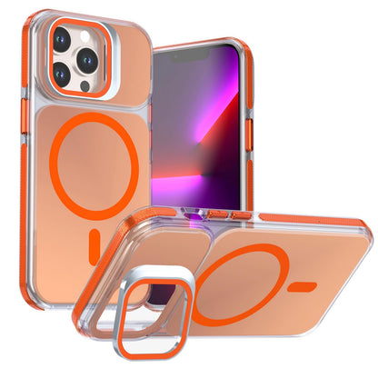 For iPhone 13 Pro Chameleon Gen2 Lens Cover Kickstand Magnetic Phone Case - Orange - EDA010044513B