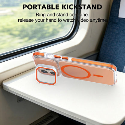 For iPhone 13 Pro Chameleon Gen2 Lens Cover Kickstand Magnetic Phone Case - Orange - EDA010044513B