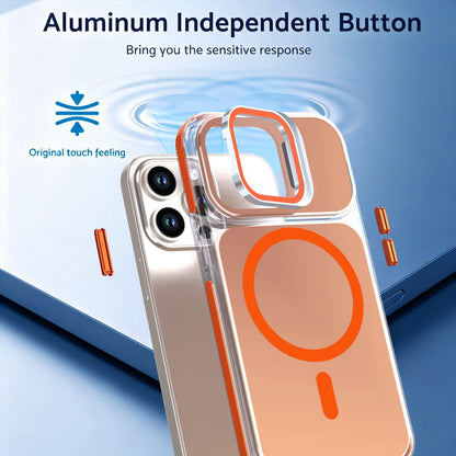 For iPhone 13 Pro Chameleon Gen2 Lens Cover Kickstand Magnetic Phone Case - Orange - EDA010044513B