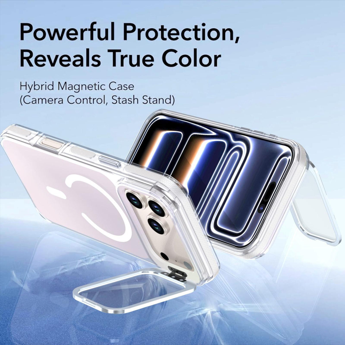 For iPhone 17 Pro Max Chameleon Gen2 Lens Cover Kickstand Magnetic Phone Case - White - EDA010044517A