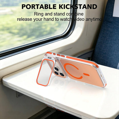 For iPhone 17 Pro Max Chameleon Gen2 Lens Cover Kickstand Magnetic Phone Case - Orange - EDA010044517B