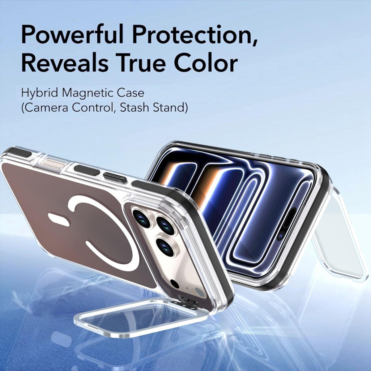 For iPhone 17 Pro Max Chameleon Gen2 Lens Cover Kickstand Magnetic Phone Case - Black - EDA010044517C