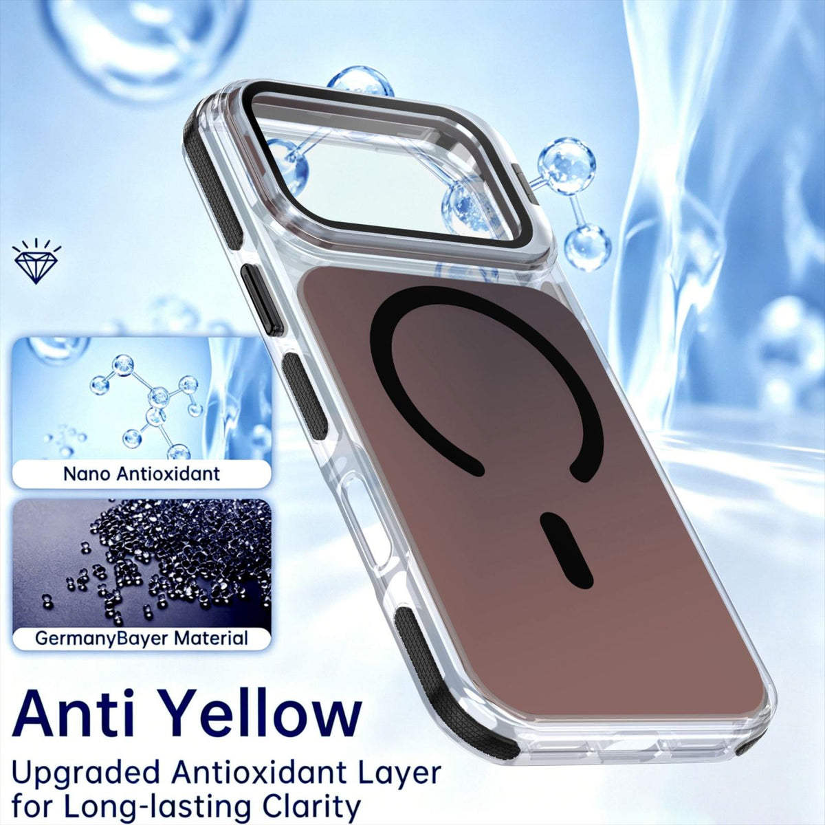 For iPhone 17 Pro Max Chameleon Gen2 Lens Cover Kickstand Magnetic Phone Case - Black - EDA010044517C