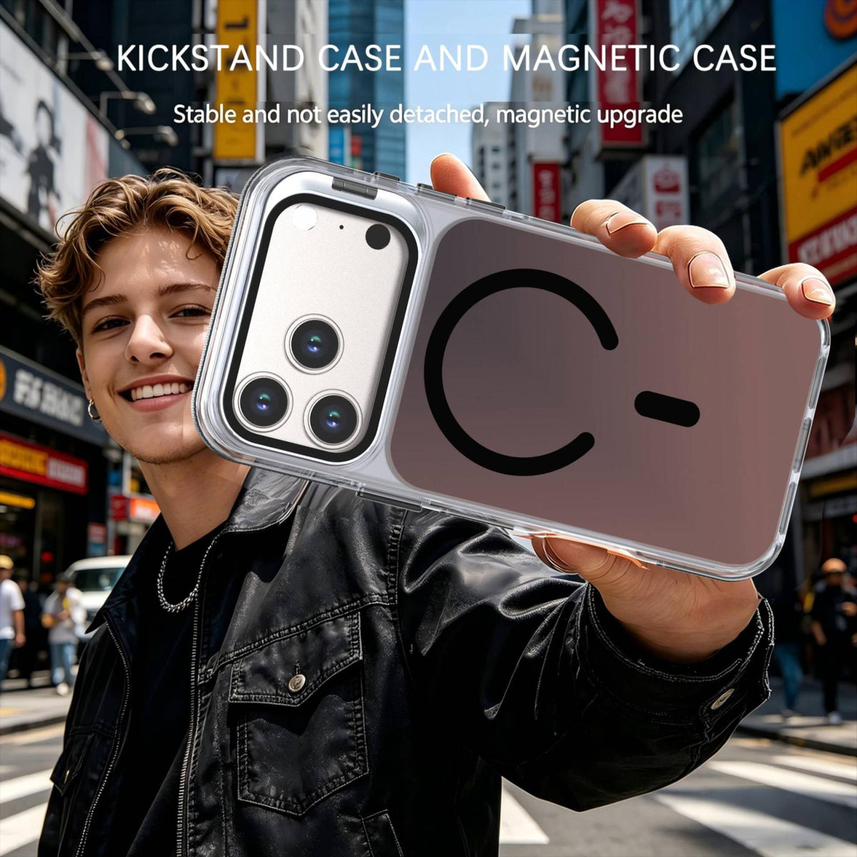 For iPhone 17 Pro Max Chameleon Gen2 Lens Cover Kickstand Magnetic Phone Case - Black - EDA010044517C
